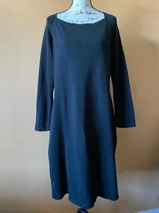 NWT Peruvian Connection Black Pima Cotton Long Sleeve Midi Sweater Dress Size XL - Picture 1 of 5