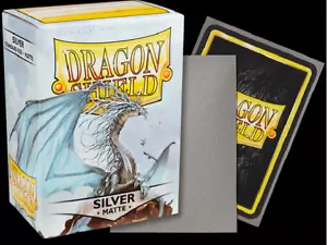 Silver Matte 100 ct Dragon Shield Sleeves Matte Textured Free Ship - Picture 1 of 1