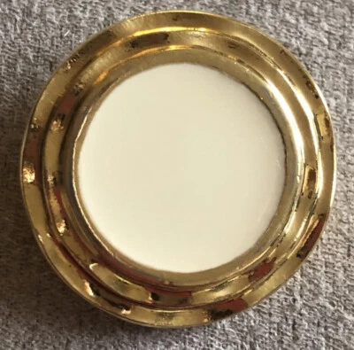 Vintage St.John Button 24K Rhodium Cream Enamel   1” Vintage - Image 1 of 4