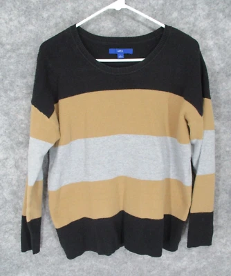 Apt. Suéter para mujer 9 suéter grande acanalado a rayas bloques de colores tejido elástico Foto 1 de 4