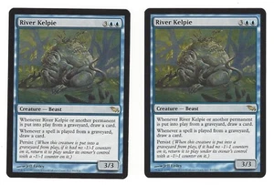 MTG Magic The Gathering Shadowmoor River Kelpie X 2 Rare Blue Beast Creature - Bild 1 von 2