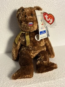 Ty Beanie Baby FIFA 2002 World Cup Bear Representing Slovenia - Picture 1 of 8