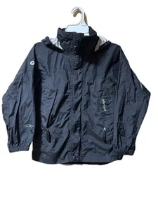 Marmot Jacket Youth XXL 34” Black Windbreaker Full Zip Hooded Rain Unisex Coat - Picture 1 of 5