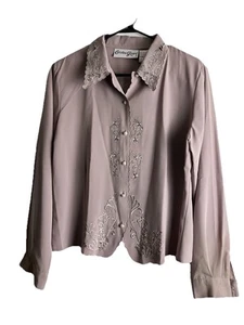 Christine Gerard Button Down Cutout Embodied Long Sleeve Vintage Bluse - Bild 1 von 9
