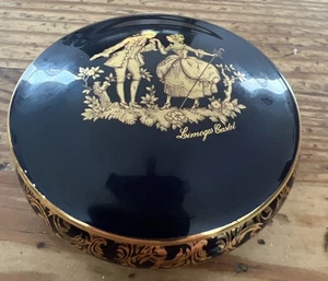 VINTAGE LIMOGES CASTEL KOBALTBLAU mit GOLD umwerbendes Paar Schmuckschatulle 3" schön! - Bild 1 von 5