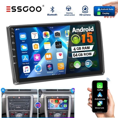 Carplay Android13 Auto Autoradio GPS Navi WIFI Per Audi A4 8E 8H B6 B7 2001-2008 - Immagine 1 di 4