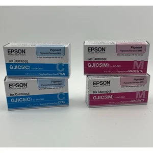Neu Original Epson Tintenpatrone GJIC5(M) und GJIC5(C) Magenta & Cyan 4er Set - Bild 1 von 4