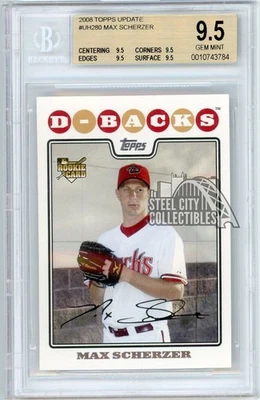 Max Scherzer 2008 Topps Update Rookie Card #UH280 BGS 9.5 (Subgrades) - Image 1 of 2