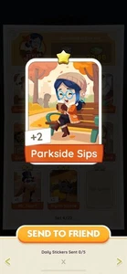 Parkside Sips-Monoply Go Sticker Fast Sending - Picture 1 of 1