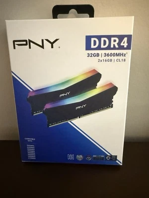 RAM de escritorio PNY 32 GB DDR4 Dram 3600 MHz MD32GK2D4360018XRGBW *NUEVO SELLADO* Foto 1 de 2
