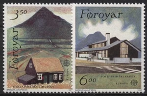 Islas Feroe 1990 Europa CEPT: Instalaciones postales 198/99 sin fijasellos - Imagen 1 de 1