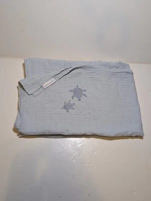 Manta Pottery Barn Kids Muselina Algodón 47" X 47" Tortugas Mareas Vibraciones Foto 1 de 4