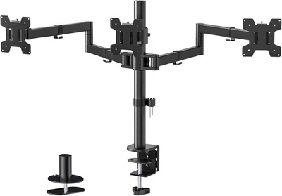 WALI Triple Monitor Mount, Three Desk Mount Fits 18 inch Tall, Black  - Image 1 of 4