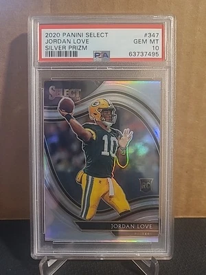 Jordan Love 2020 Select Field Level Silver Prizm Rookie RC Packers #347 PSA 10 Foto 1 de 2