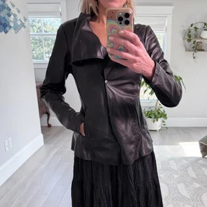 Sanctuary weiche Napa Lederjacke | Strickärmel Größe S - Bild 1 von 8