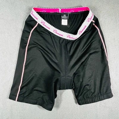 Pantalones Cortos de Bicicleta Acolchados Canari Ciclismo Compresión Atléticos Negro Rosa Borde L Foto 1 de 4