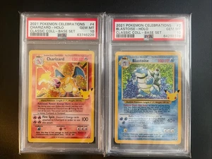 PSA 10 Pokemon Charizard And Blastoise 25th Celebrations SEQUENTIAL - Picture 1 of 5