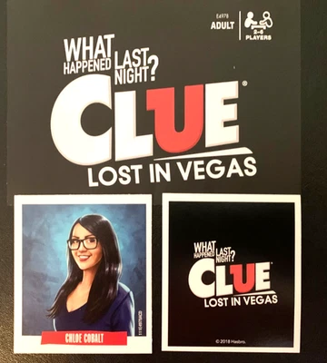 Clue   LOST IN VEGAS   Chloe Cobalt   Character Card    HASBRO   2018 - Image 1 of 3