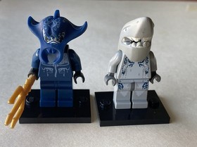2)Manta + Shark Warrior Lot 8077 8073 Atlantis Trident LEGO&reg; Minifigure Figure