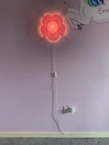 IKEA Pink Flower Wall Lamp Upplyst - Picture 1 of 3