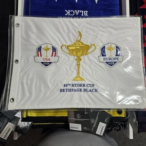 Exclusive BRAND NEW 2025 Ryder Cup Flag Bethpage Black NY Embroidered Pin Flag - Picture 1 of 2