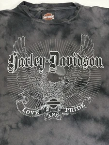 Harley-Davidson Dallas Love and Pride Women's T-Shirt Black Tie-Dye Medium - Picture 1 of 14