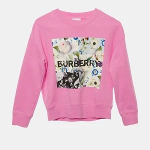 Burberry Kids Pink Floral Print Cotton Long Sleeve Sweatshirt 8 Yrs - Picture 1 of 1
