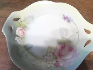 R.S. Prussia 2 Open Handled Bowl. Green Mark - Picture 1 of 5