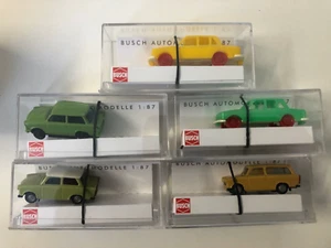 Busch HO 1/87 Trabant East German Cars Lot of 5 - Picture 1 of 1