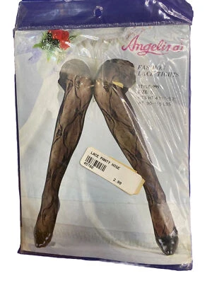 Angelina BLANCO Medias de Encaje ESTILO 999 Talla Pequeña NUEVO Disfraz de Halloween Navidad Foto 1 de 4