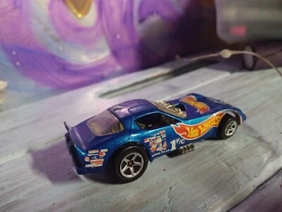 Vintage 1977 Chevy Logo Error Hot Wheels Pontiac Firebird Blue Funny Car - Image 1 of 4