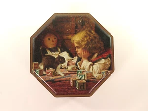 Raggedy Ann Little Girl Kitty Geschenk der Liebe Dose - Jim Daly Künstler LEER - Bild 1 von 8