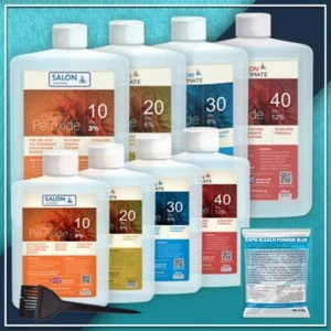 Salon Ultimate Hair Cream Peroxide 100-250ML/BLUE Bleaching Powder 80G UK SELLER - Picture 1 of 16