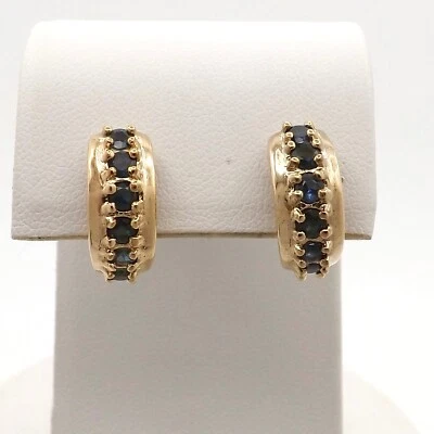 18k Gold Vermeil Sterling Silver Sapphire Huggie Hoop Earrings Ross Simons Foto 1 de 4