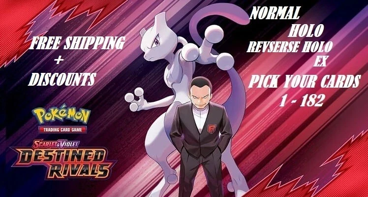 Destined Rivals Singles SV10: TCG ALL CARDS 1-182 - Complete Your Set - Image 1 of 1