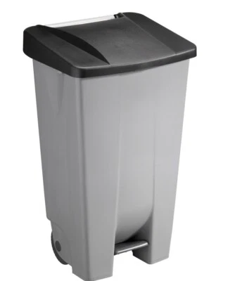 Sunware Abfalleimer 120 Lit.- 42,5x51x87,5cm-mit Rädern/Pedal/Griff-grau/schwarz - Bild 1 von 3