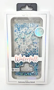 Case-Mate Waterfall Liquid Glitter Case for Galaxy Note 9 - Blue & Silver - NEW - Picture 1 of 4