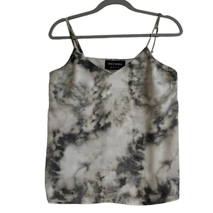 Decjuba Womens Camisole Top Size 8 Grey Marble Pattern Lined Adjustable Strap - Picture 1 of 13
