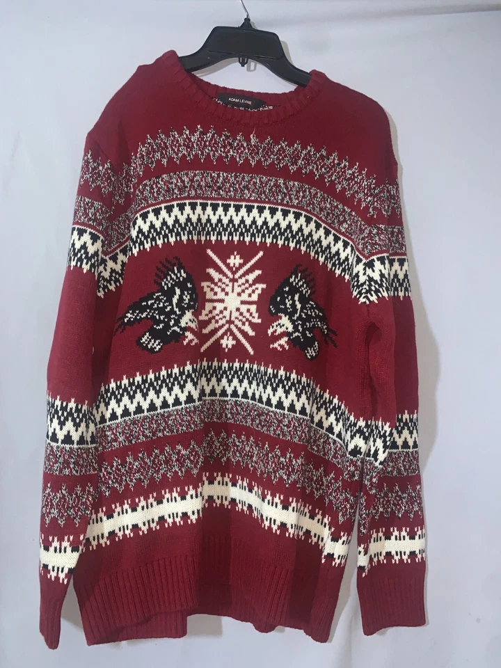 Adam Levine Cool Ugly Christmas Red White Size XL Sweater - Image 1 of 4