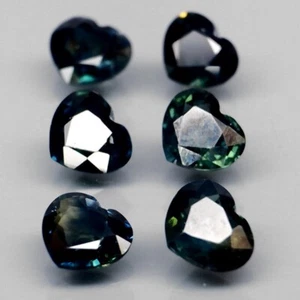 SAPPHIRE 6 Pcs Set 3.62 ct Blue Heart Natural SI - VS Clarity  Heated Australia - Picture 1 of 24