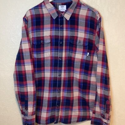 Camisa a Cuadros Vans Off the Wall Para Hombre Manga Larga Caja Franela, Talla Grande Foto 1 de 4