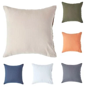 Luxury Cotton Linen Plain Soft Continental European Pillowcase - Picture 1 of 27