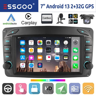 Android 13 Carplay Autoradio GPS Für Mercedes Benz C/CLK/G Klasse W203 W209 W639 - Bild 1 von 4