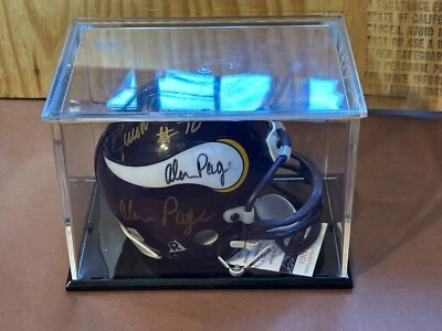 Alan Page Jim Marshall Carl Eller Auto Signed Minnesota Vikings Mini Helmet JSA - Image 1 of 4