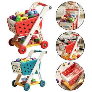 Kids Shopping Cart Toy with 25 Fruit Vegetable Food Accessories Boys Girls Gift - Picture 1 of 22
