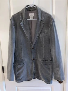 Armani Exchange A|X Corduroy Sport Coat Blazer Casual Jacket Size Medium Gray - Picture 1 of 11