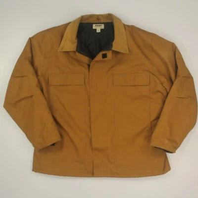 Duke Haband Mens Chore Barn Work Coat Jacket Size XL Tan Corduroy Collar Quilted - Image 1 of 4