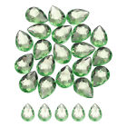 20PCS Flat Back Acrylic Teardrop Gems 18x25mm Artificial Rhinestones Light Green