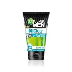 Garnier Men Oil Clear Clay D-Tox Deep Cleansing Icy Face Wash, 100gm - Picture 1 of 5