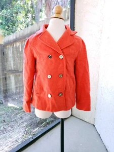Janie y Jack una niña y su caballo abrigo de doble botón naranja chaquetón talla 5 6 - Imagen 1 de 7